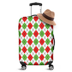 Green Red And White Argyle Pattern Print Luggage Cover