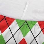Green Red And White Argyle Pattern Print Sofa Cover