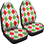 Green Red And White Argyle Pattern Print Universal Fit Car Seat Covers