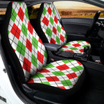Green Red And White Argyle Pattern Print Universal Fit Car Seat Covers