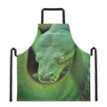 Green Reticulated Python Snake Print Apron