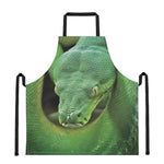 Green Reticulated Python Snake Print Apron