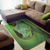 Green Reticulated Python Snake Print Area Rug