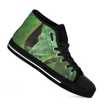 Green Reticulated Python Snake Print Black High Top Shoes