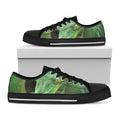 Green Reticulated Python Snake Print Black Low Top Sneakers
