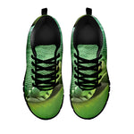 Green Reticulated Python Snake Print Black Sneakers