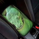 Green Reticulated Python Snake Print Car Center Console Cover