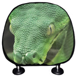 Green Reticulated Python Snake Print Car Headrest Covers