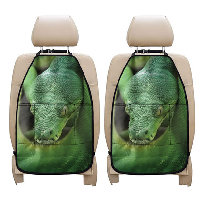 Green Reticulated Python Snake Print Car Seat Organizers