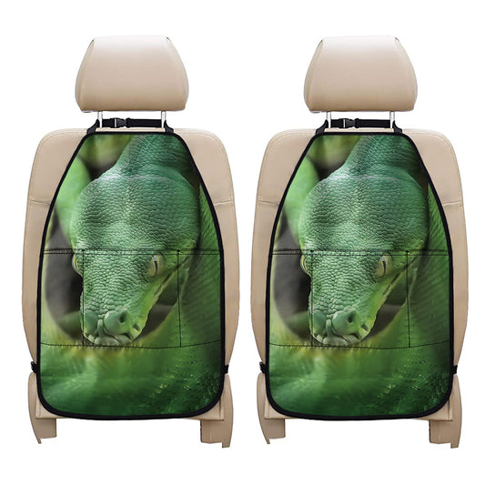 Green Reticulated Python Snake Print Car Seat Organizers