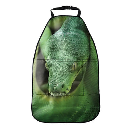 Green Reticulated Python Snake Print Car Seat Organizers