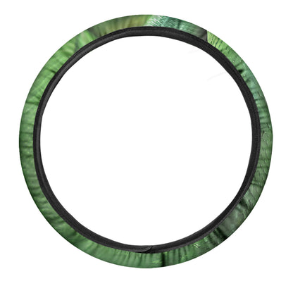 Green Reticulated Python Snake Print Car Steering Wheel Cover