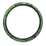 Green Reticulated Python Snake Print Car Steering Wheel Cover