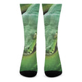 Green Reticulated Python Snake Print Crew Socks