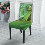 Green Reticulated Python Snake Print Dining Chair Slipcover
