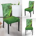 Green Reticulated Python Snake Print Dining Chair Slipcover