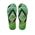 Green Reticulated Python Snake Print Flip Flops