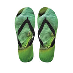 Green Reticulated Python Snake Print Flip Flops