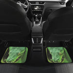 Green Reticulated Python Snake Print Front and Back Car Floor Mats