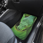 Green Reticulated Python Snake Print Front and Back Car Floor Mats