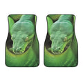 Green Reticulated Python Snake Print Front Car Floor Mats