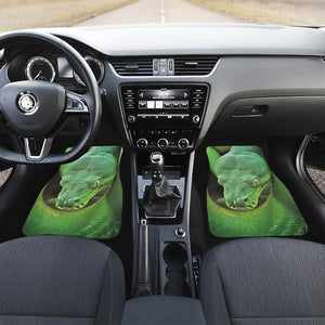 Green Reticulated Python Snake Print Front Car Floor Mats