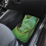 Green Reticulated Python Snake Print Front Car Floor Mats