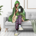 Green Reticulated Python Snake Print Hooded Blanket