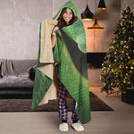 Green Reticulated Python Snake Print Hooded Blanket