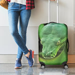 Green Reticulated Python Snake Print Luggage Cover