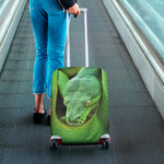 Green Reticulated Python Snake Print Luggage Cover