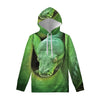 Green Reticulated Python Snake Print Pullover Hoodie