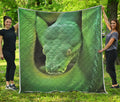 Green Reticulated Python Snake Print Quilt
