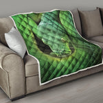Green Reticulated Python Snake Print Quilt