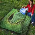 Green Reticulated Python Snake Print Quilt