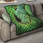 Green Reticulated Python Snake Print Quilt