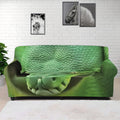 Green Reticulated Python Snake Print Sofa Cover