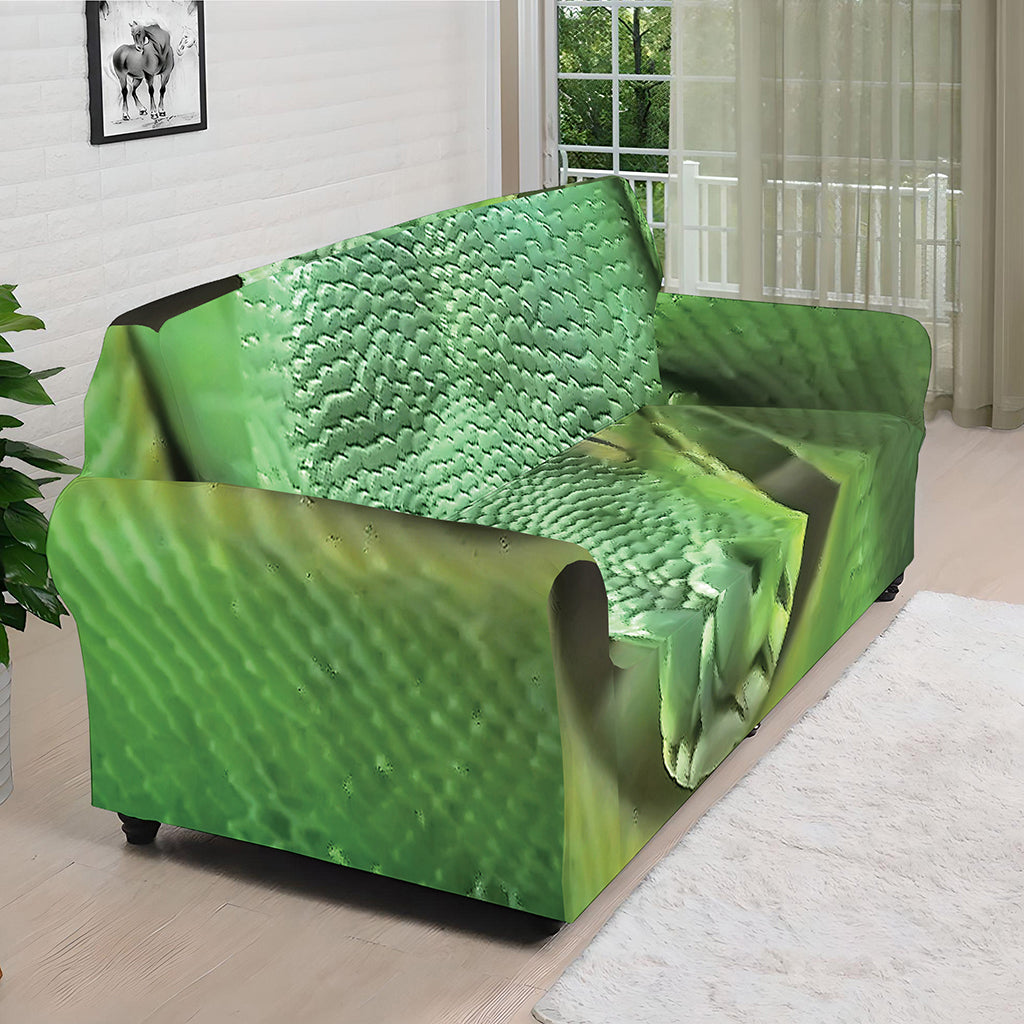 Green Reticulated Python Snake Print Sofa Cover