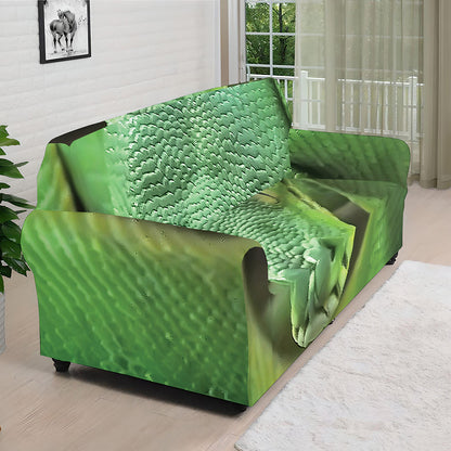 Green Reticulated Python Snake Print Sofa Cover