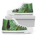 Green Reticulated Python Snake Print White High Top Sneakers