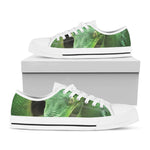 Green Reticulated Python Snake Print White Low Top Shoes