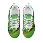 Green Reticulated Python Snake Print White Sneakers