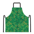 Green Shamrock Leaf Pattern Print Apron