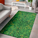 Green Shamrock Leaf Pattern Print Area Rug