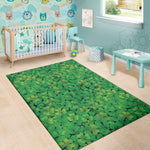 Green Shamrock Leaf Pattern Print Area Rug