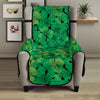 Green Shamrock Leaf Pattern Print Armchair Protector