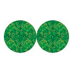 Green Shamrock Leaf Pattern Print Car Coasters