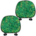 Green Shamrock Leaf Pattern Print Car Headrest Covers