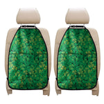 Green Shamrock Leaf Pattern Print Car Seat Organizers