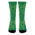 Green Shamrock Leaf Pattern Print Crew Socks